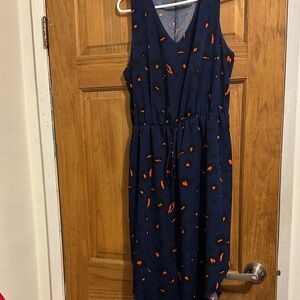 SHEIN Navy Dress with Orange Highlights